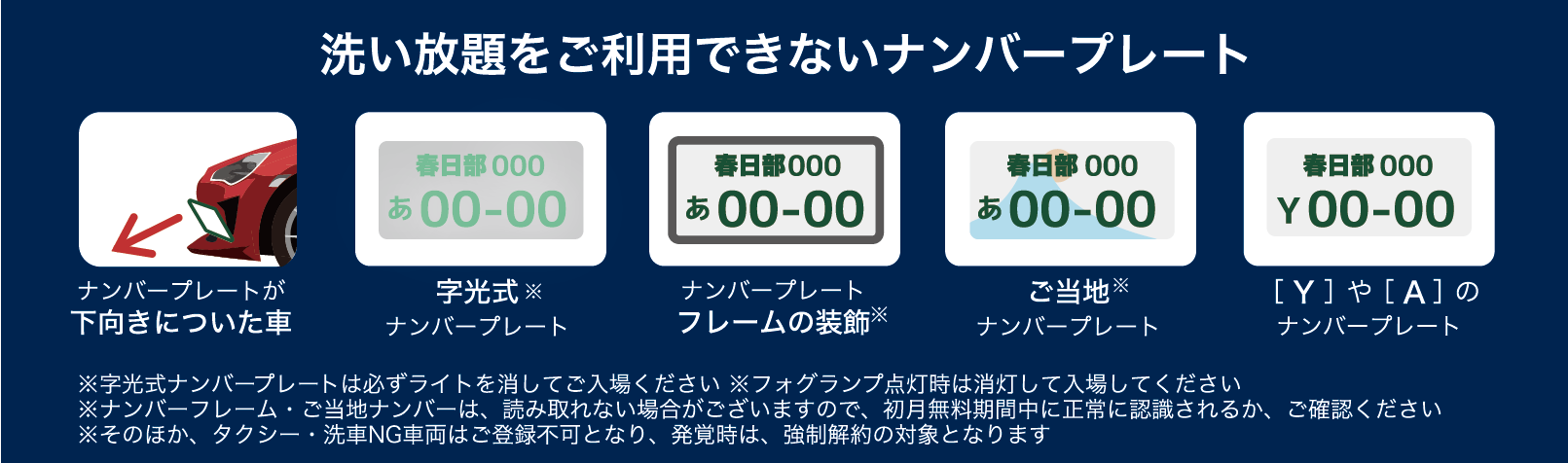 読み取れないナンバープレート